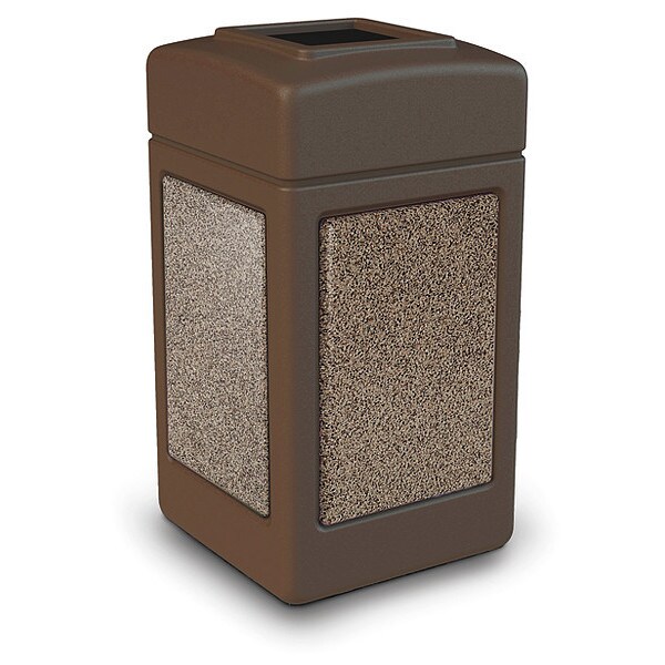Commercial Zone Products 42 Gal Trash Can, Brown Riverstone - 720355