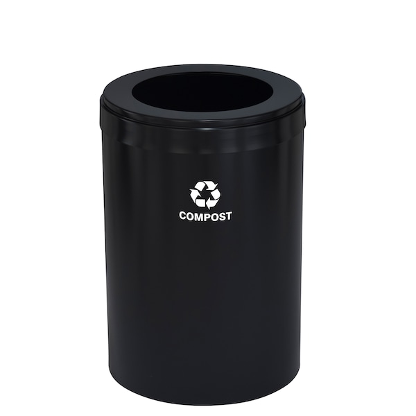 Glaro 16 gal Trash Can, Satin Black - W-2032BK-BK-W6RL