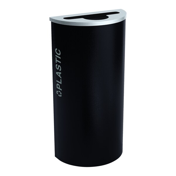 Ex-Cell Kaiser 8-Gal. Half-Round Plastic Receptacle - Steel, Pebble Black Gloss - RC-KDHR-PL BT-PBG