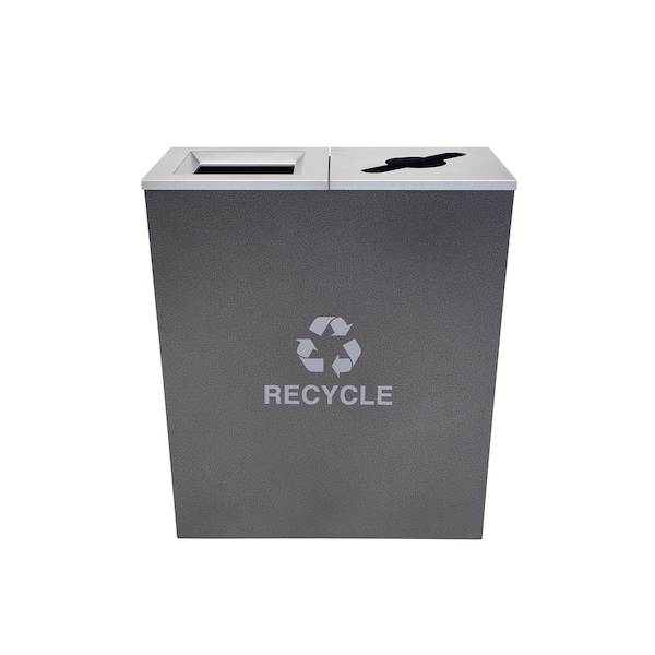 Ex-Cell Kaiser 36-Gal. Two Stream Receptacle - Steel, Hammered Charcoal - RC-MTR-2 HCCL