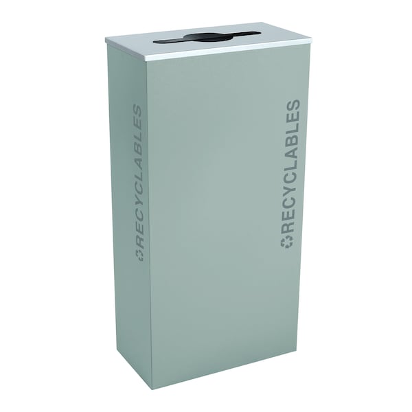 Ex-Cell Kaiser 17-Gal. KD Indoor Recycling Receptacle - Plastic decal, White Gloss - RC-KD17-PL BT-WHT
