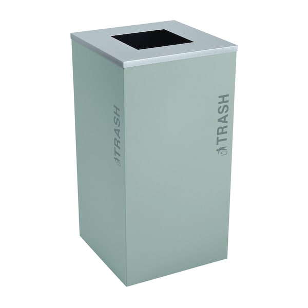 Ex-Cell Kaiser 24-Gal. Square Trash - Steel, Hammered Grey Pebble - RC-KDSQ-T BT-HMG