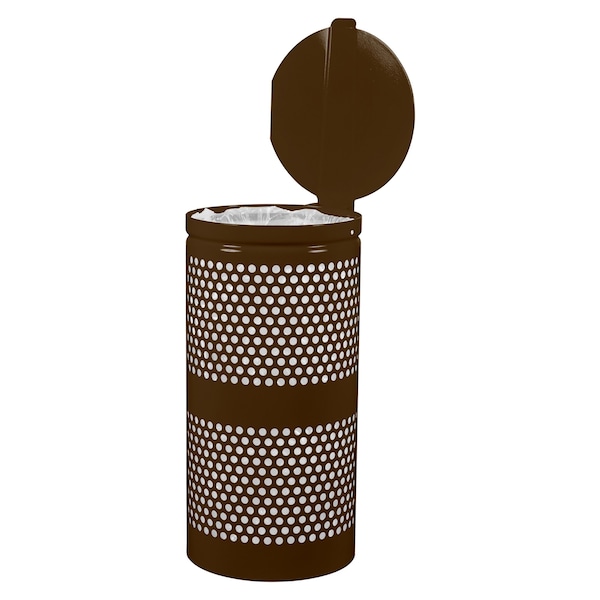 Ex-Cell Kaiser 10-Gal. Receptacle W/ Lid - Steel, Coffee Gloss - WR-10R CVR COF