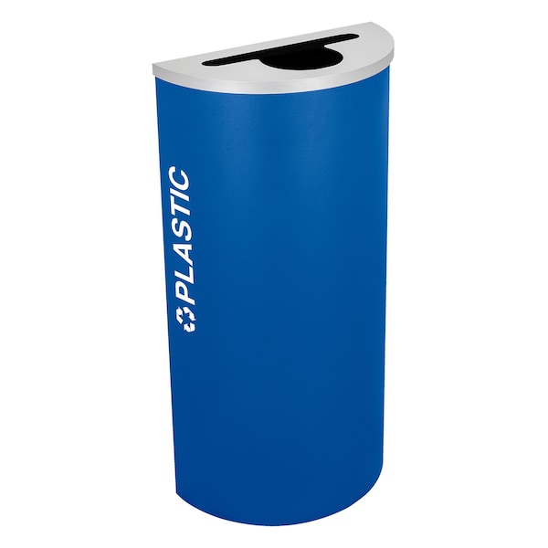 Ex-Cell Kaiser 8-Gal. Half-Round Receptacle - Plastic decal, Blue - RC-KDHR-PL RYX