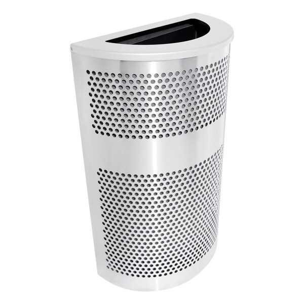 Ex-Cell Kaiser 20-Gal. Waste Receptacle - Stainless Steel, SS w/platinum lid - VC2234 HR SS/PLTNM