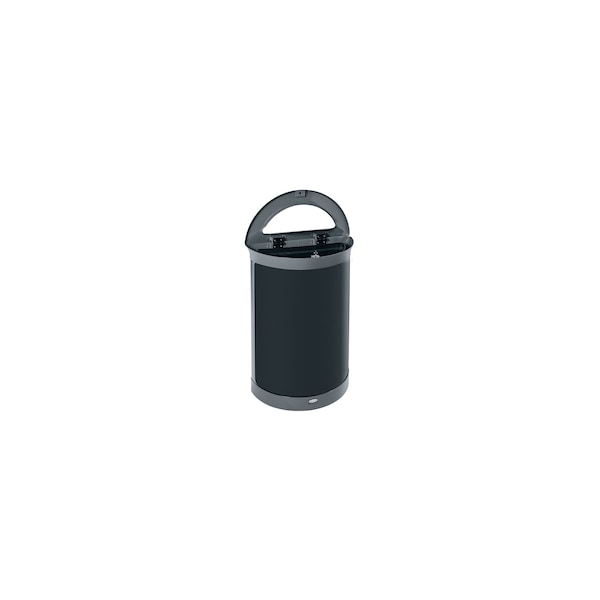 Rubbermaid Commercial 11 1/2 gal Half-Round Trash Can, Gray, 11 1/8 in Dia, Metal - 2172845