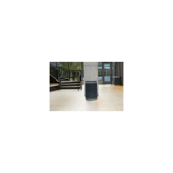 Rubbermaid Commercial 11 1/2 gal Half-Round Trash Can, Gray, 11 1/8 in Dia, Metal - 2172845