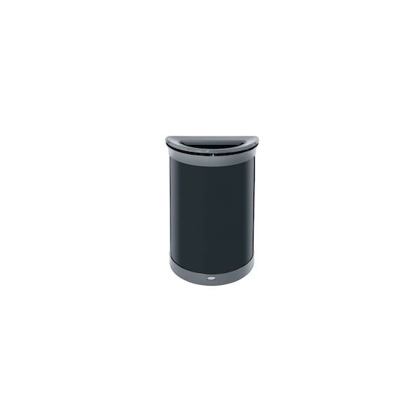 Rubbermaid Commercial 11 1/2 gal Half-Round Trash Can, Gray, 11 1/8 in Dia, Metal - 2172845