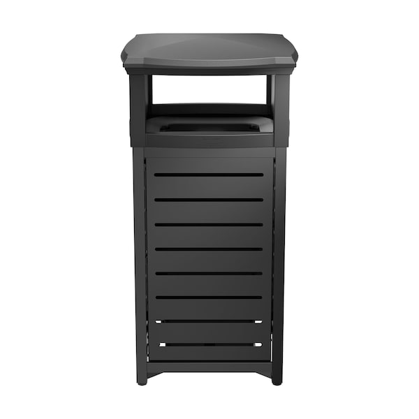 Suncast Commercial METAL SQUARE 30 GALLON TRASH CAN WITH 2-WAY LID - MTCSQ300