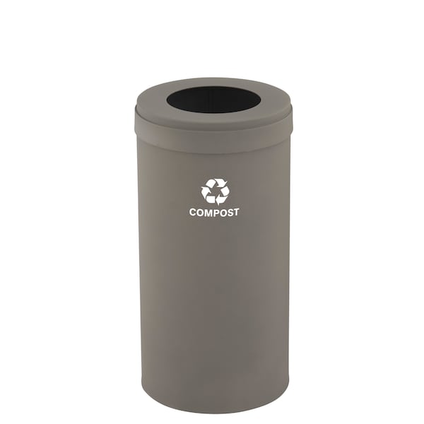 Glaro 23 gal Trash Can, Nickel - W-1542NK-NK-W6RL