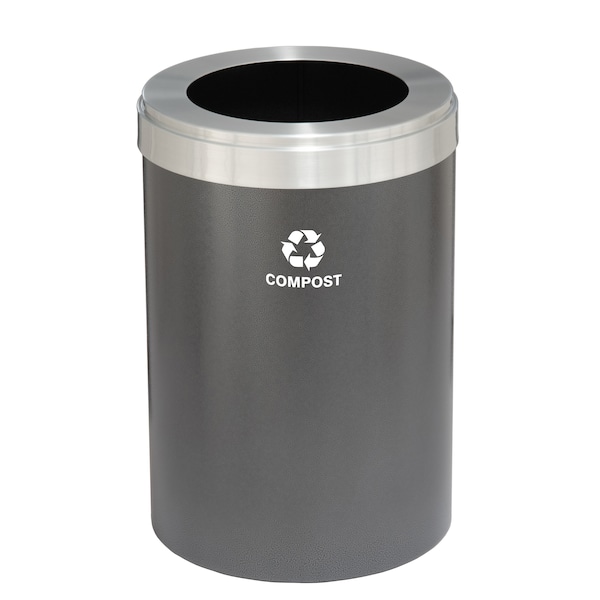 Glaro 41 gal Trash Can, Silver Vein/Satin Aluminum - W-2042SV-SA-W6RL
