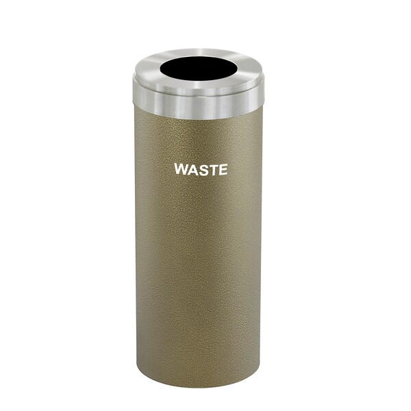 Glaro 15 gal Trash Can, Bronze Vein/Satin Aluminum - W-1242BV-SA-W4