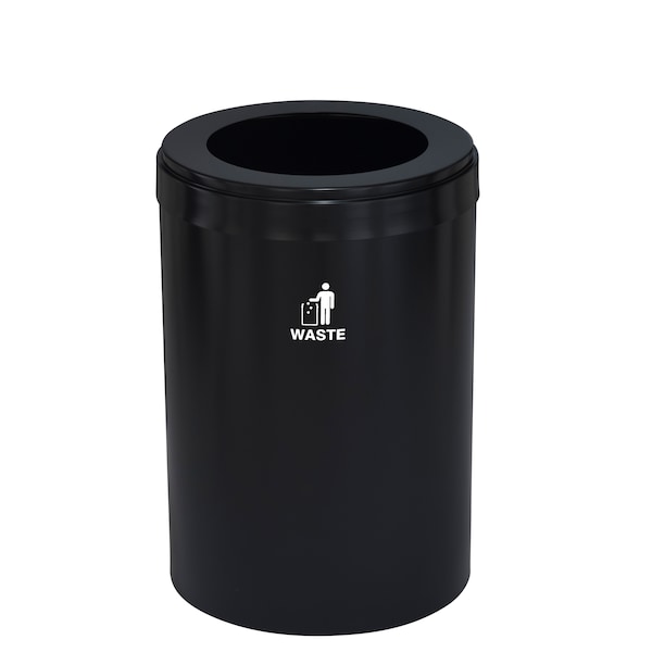 Glaro 33 gal Trash Can, Satin Black - W-2032BK-BK-W2