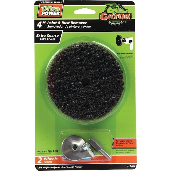 Rueda de lijar Gator 9485, 4 pulgadas de diámetro, 60 grano, extra grueso, abrasivo de carburo de silicio - 9485GA