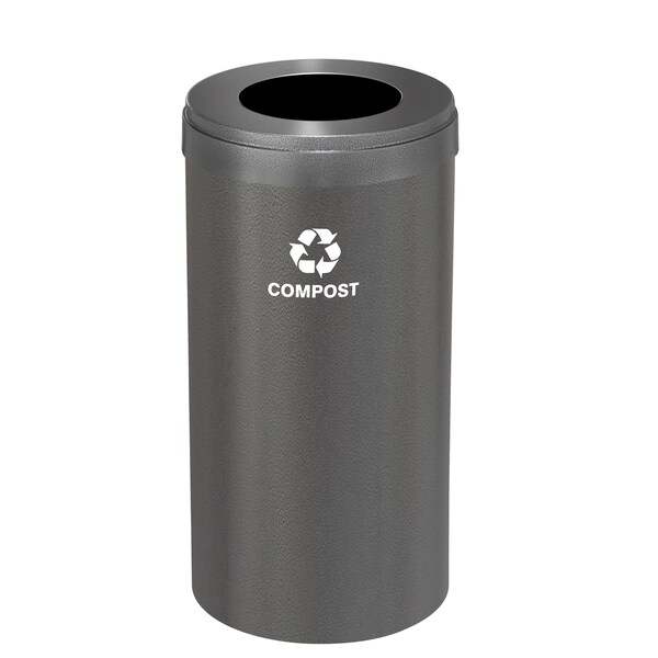 Glaro 16 gal Trash Can, Silver Vein - W-1532SV-SV-W6RL