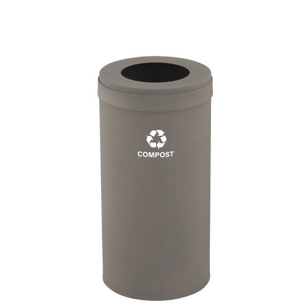 Glaro 16 gal Trash Can, Nickel - W-1532NK-NK-W6RL