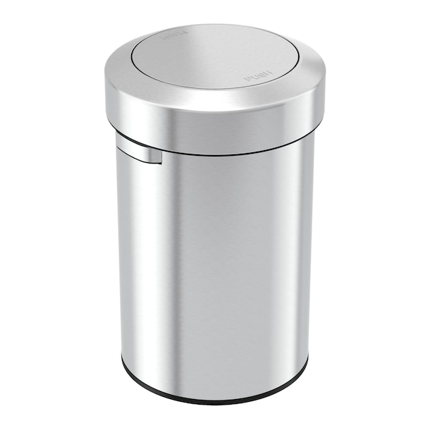 Hls Commercial 17 gal Round Round Swing Top Trash Can, Stainless Ste, Silver, Stainless Steel - HLS17FTS