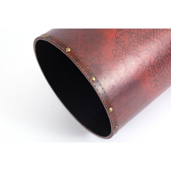 Vintiquewise Trash Can, Cherry, Faux Leather - QI003103