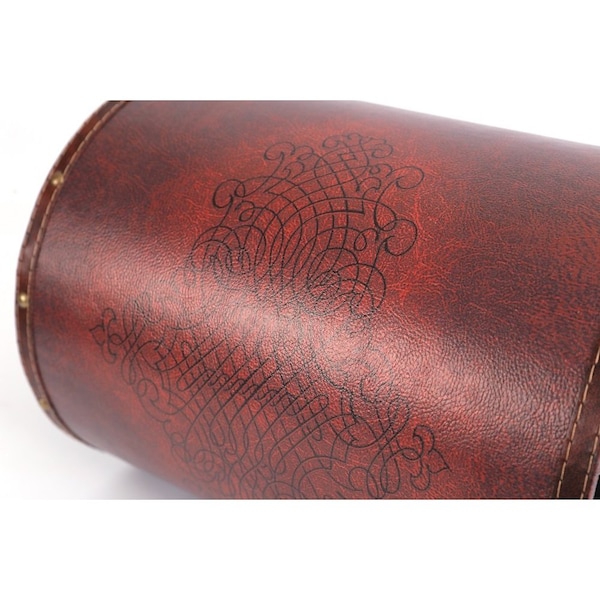 Vintiquewise Trash Can, Cherry, Faux Leather - QI003103