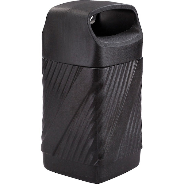 Safco 32 gal Twist Waste Receptacle, Black, High-density Polyethylene (HDPE) - SAF9371BL