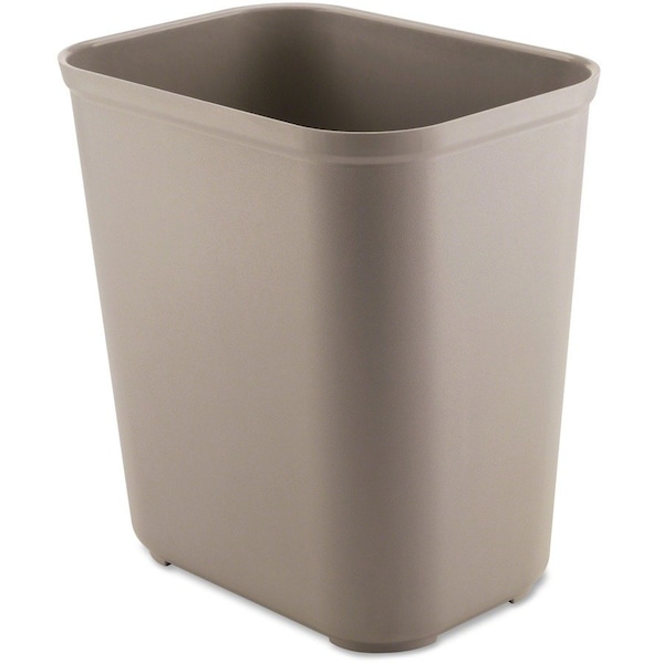 Rubbermaid Commercial 7 gal Rectangular 28 QT Fire-Resistant Wastebasket, Beige, Thermoset Polyester; Fiberglass - RCP254300BG