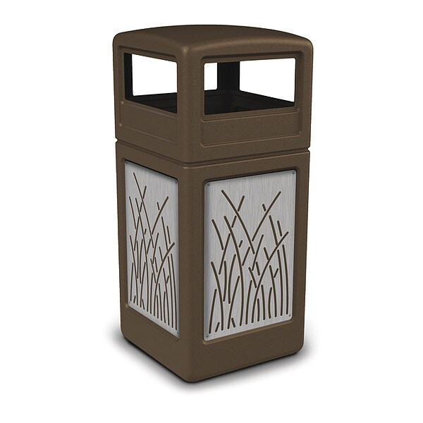 Commercial Zone Products 42 gal Trash Can, Brown, Stainless Steel - 732916299