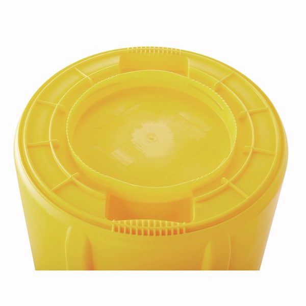 Rubbermaid Commercial 44 qt Round Waste Receptacles, Yellow, Open Top, Plastic - FG264360YEL