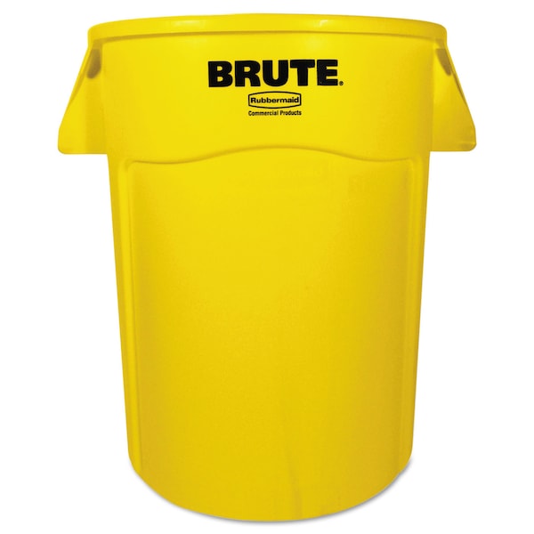 Rubbermaid Commercial 44 qt Round Waste Receptacles, Yellow, Open Top, Plastic - FG264360YEL