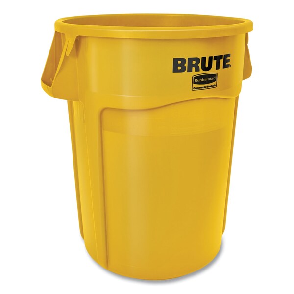 Rubbermaid Commercial 44 qt Round Waste Receptacles, Yellow, Open Top, Plastic - FG264360YEL