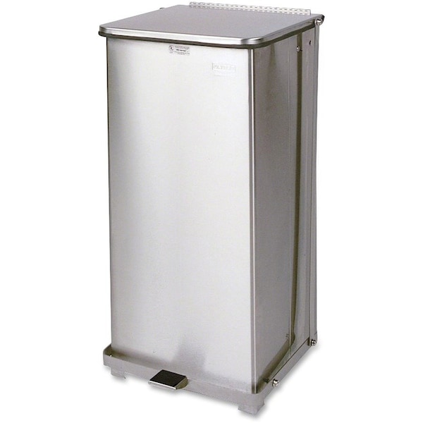 Rubbermaid Commercial 13 gal Square Defenders Square Step Can, Stainless Steel, Steel - RCPST24SSPL
