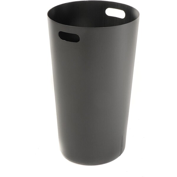 Global Industrial Round Slatted Trash Can, Black, Steel - 237725BK