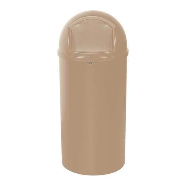 Partners Brand Domed Waste Receptacles, 25 Gallon, Beige - RUB145CBE