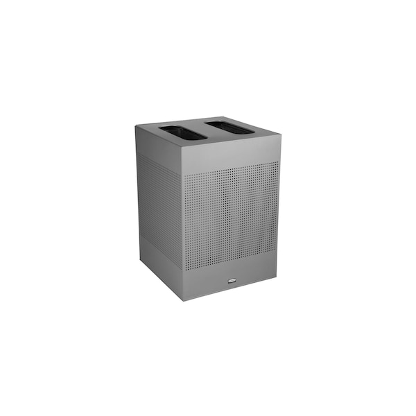 Rubbermaid Commercial 34 gal Square Trash Can, Silver, 21 13/16 in Dia, Metal - 2182675