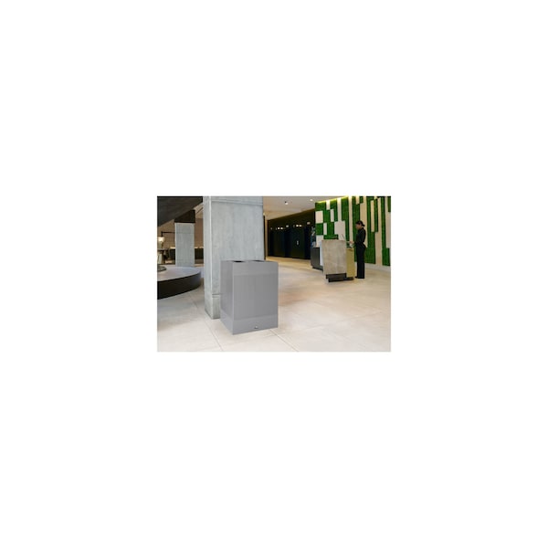 Rubbermaid Commercial 34 gal Square Trash Can, Silver, 21 13/16 in Dia, Metal - 2182675