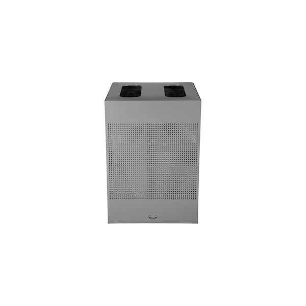 Rubbermaid Commercial 34 gal Square Trash Can, Silver, 21 13/16 in Dia, Metal - 2182675