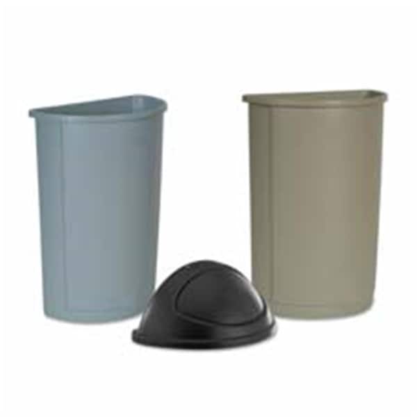 Eat-In Wastebasket- Half Round- 21 Gallon- 12in.x21in.x28-.63in.- Beige - EA1189940