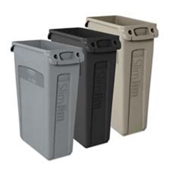 Eat-In Waste Container- w-Venting Channel- 23 Gallon- 22in.x11in.x30in.- BK - EA2150270