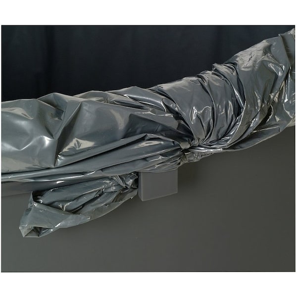 Continental Commercial Products Trash Receptacle, 55 gal Capacity, Plastic, Gray - 5500GY