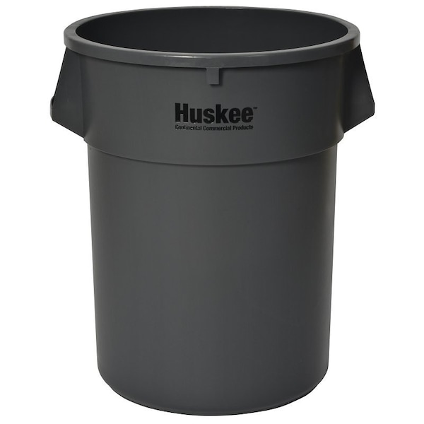 Continental Commercial Products Trash Receptacle, 55 gal Capacity, Plastic, Gray - 5500GY