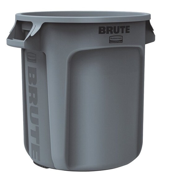 Rubbermaid 261000GRAY Trash Container, 10 gal Capacity, Polyethylene, Gray - FG261000GRAY