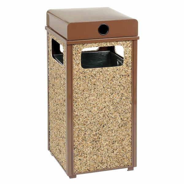 Global Industrial Square Ashtray/Trash Can, Brown, Steel - 238241BN