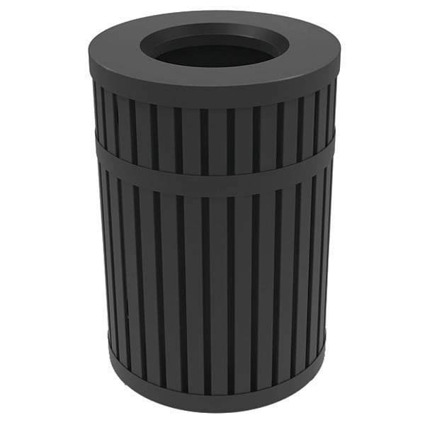 Commercial Zone Products Parkview 3 Steel Trash Bin, Blk, 45 gal. - 728001