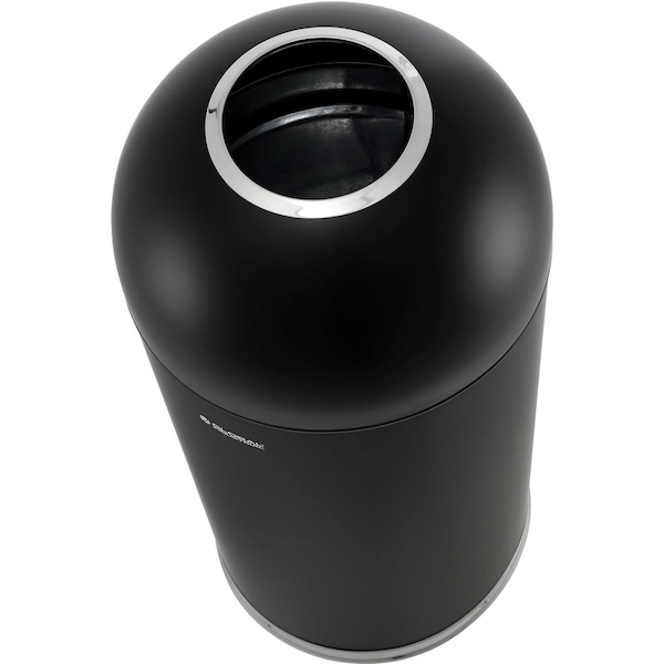 Global Industrial Round Metal Trash Can, Black, Steel - 641596BK