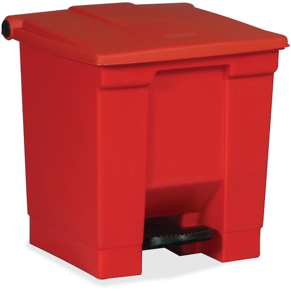 Rubbermaid Commercial 8 gal Step-on Waste Container, Red, Plastic; High-density Polyethylene (HDPE); Resin - RCP614300RED