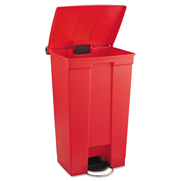 Rubbermaid Commercial 23 gal Rectangular Trash Can, Red, Top Door, Plastic - FG614600RED