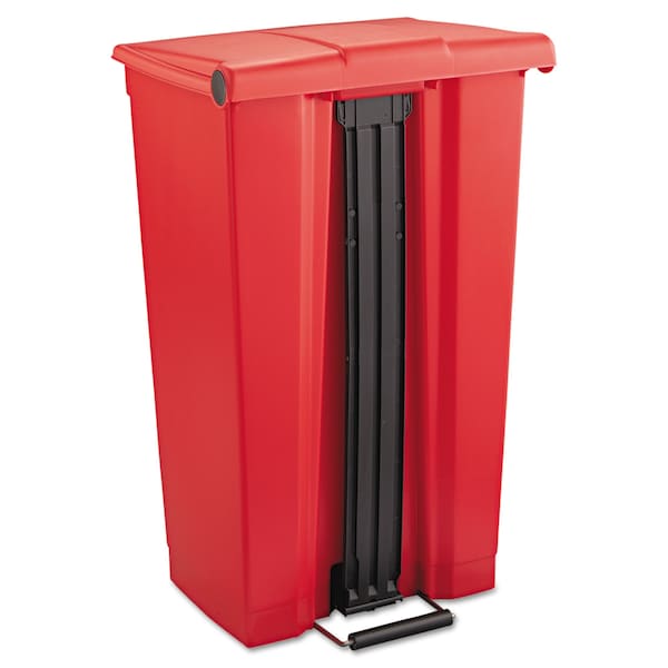 Rubbermaid Commercial 23 gal Rectangular Trash Can, Red, Top Door, Plastic - FG614600RED