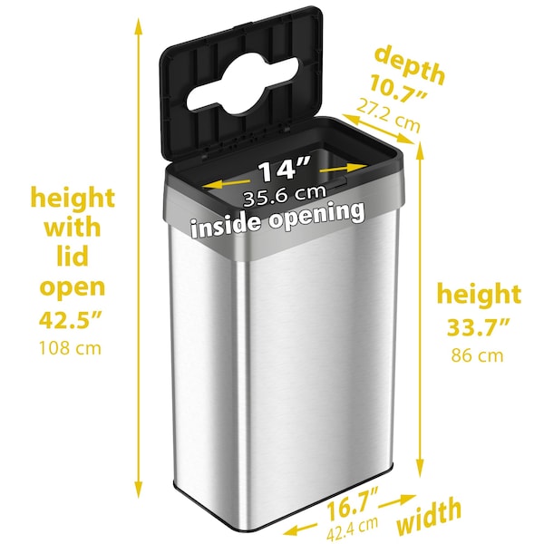 Hls Commercial 21 gal (each) Rectangular Recycle, Compost, And Trash Bins, Silver, Stainless Steel - HLS21UOTTRIO