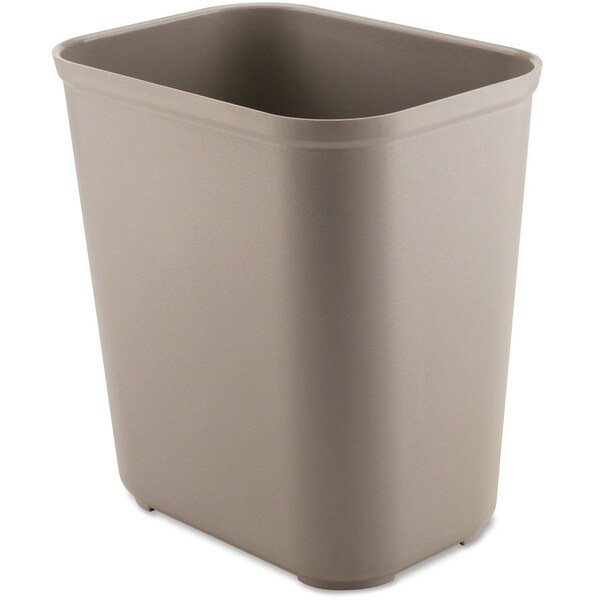Rubbermaid Commercial 7 gal Rectangular 28 QT Fire-Resistant Wastebaskets, Beige, Thermoset Polyester - RCP254300BGCT