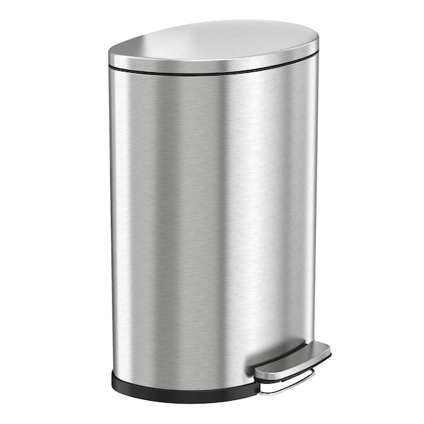 Hls Commercial 13 gal Round Fire Rated Trash Can, Silver, Stainless Steel and ABS Plastic - HLSS13DFR