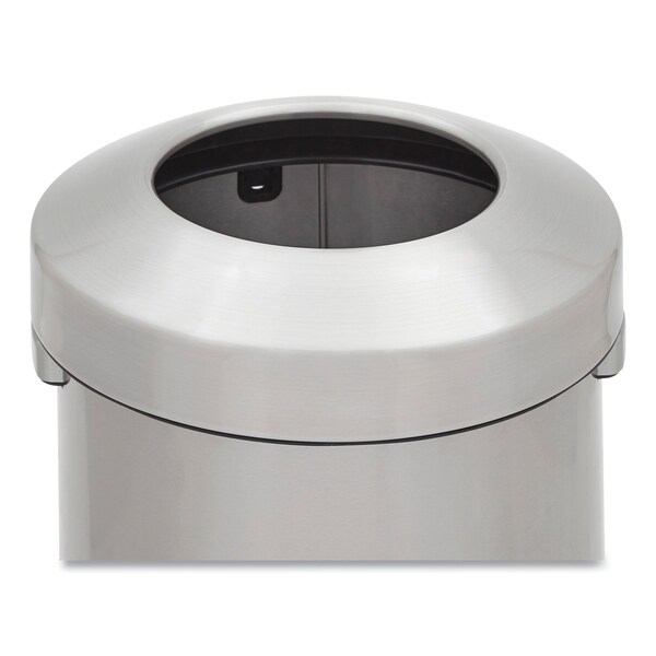 Rubbermaid Commercial 23 gal Round Trash Can, Stainless Steel, Open Top, Stainless Steel; Rigid Plastic - 2147584